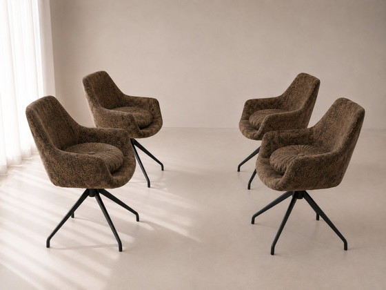 Set di 4 poltrone a secchiello di lusso | Marrone | Comfort e stile – riverdale, Sedie da camera, Textile (photo 3 of 6)