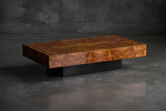 Image 1 of Table basse en loupe de bois, style Willy Rizzo, Italie, 1970