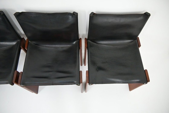 Monnik eetkamerstoelen van Afra & Tobia Scarpa voor Molteni, jaren 70, set van 6 – Leather (photo 9 of 11)
