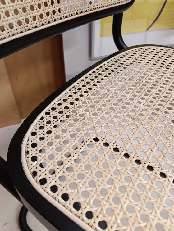 Image 1 of ALIVARMVSEVM 104. SET of 2 CESCA B32 Chairs (NEW) in Black Frame Limited Edition 