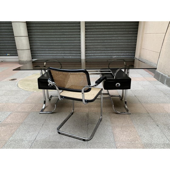 Image 1 of Vintage metal and wood desk, 1975