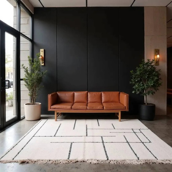 Handgefertigter weißer marokkanischer geometrischer Teppich – 2x3m Premium-Wolle – Teppiche & Läufer, Wool (photo 2 of 7)