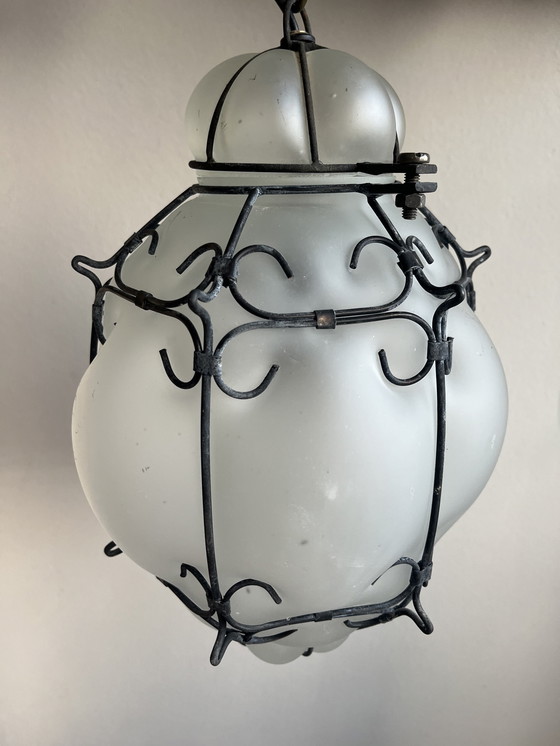 Image 1 of Paar venezianischer mundgeblasener Glaslampen