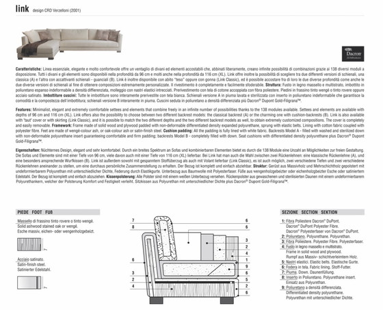 Image 1 of Divano Angolare Design, Marrone, Pouf, Grande - Verzelloni Link