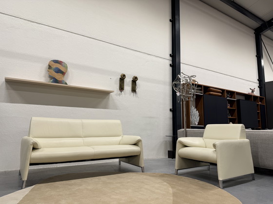 Image 1 of Leolux Felizia Sofa 2.5 Seater & Armchair Senso Egret