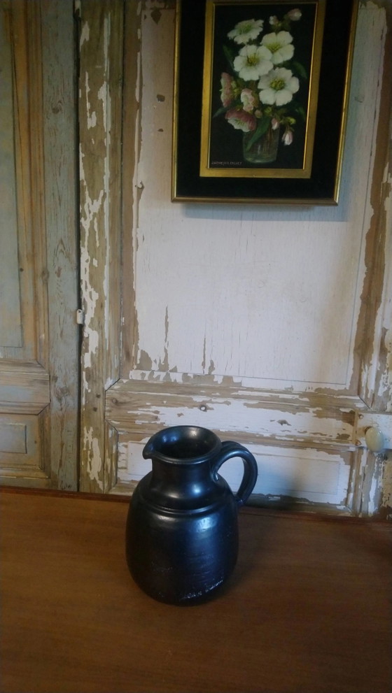 Brocca in ceramica smaltata nera "Jean Marais" – Bicchieri e caraffe, Porcelain, Vintage (photo 8 of 15)