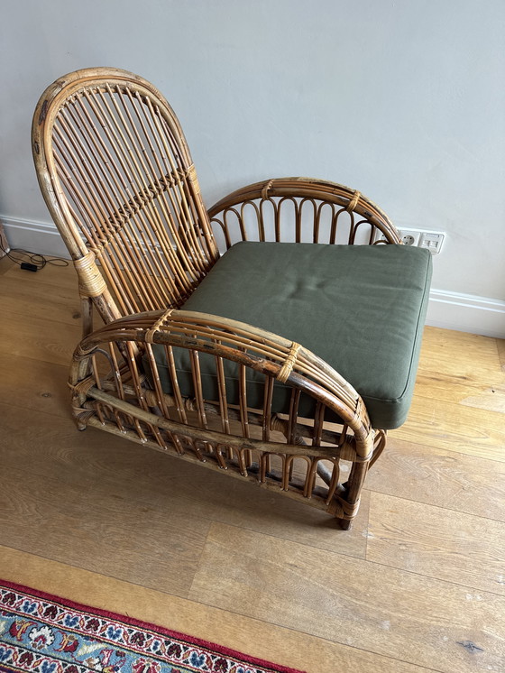 Image 1 of rotan comfortabele fauteuil, vintage retro, Rohé Noordwo