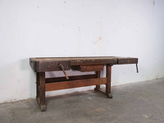 Image 1 of Vintage industriële werkbank, ladekast, dressoir