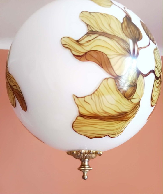 Image 1 of Grande suspension globe art nouveau 