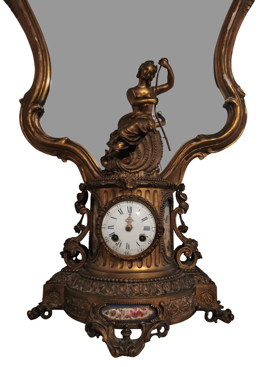 Image 1 of Brass table clock, 1940s