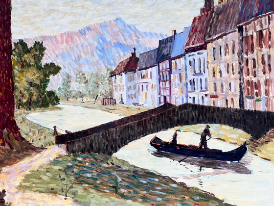 Peinture à l'huile sur toile de G. Beretta de 1958, Peintures et dessins (photo 2 sur 3)