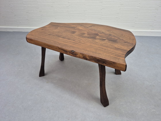 Vintage Bijzettafel Eiken. Brutalist/Wabi Sabi Plantentafel. – Wood (photo 8 of 11)