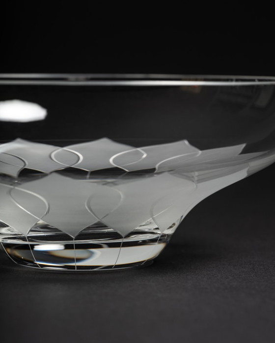 Image 1 of Rosenthal Bjorn Wiinblad LOTUS Large Glass Vase H23,5cm & Matching Bowl D20cm