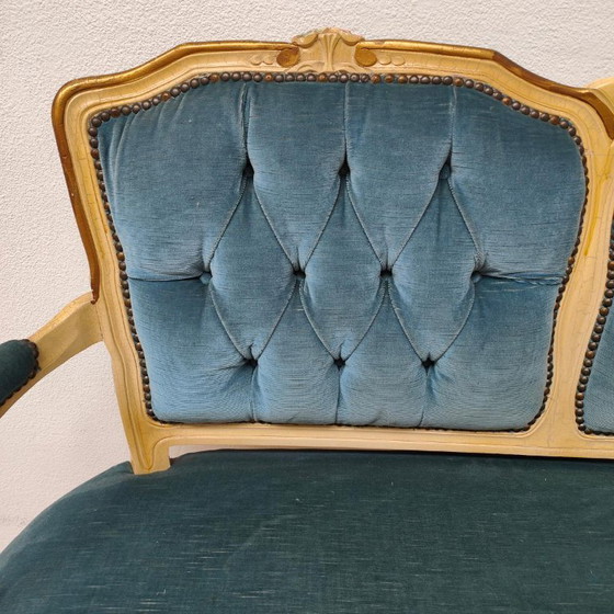 Banc Vintage Brocante Rococo Queen Ann pour Hall et Boudoir – Textile (photo 11 of 20)