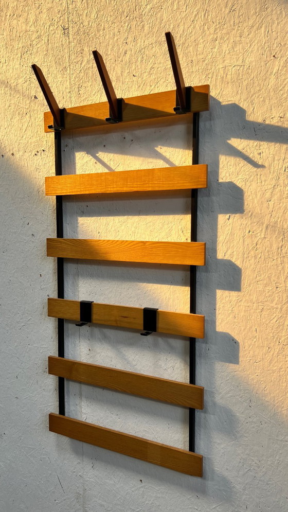 Vintage 1970s Wall Coat Rack, Pine, Teak and Metal – Wood (photo 7 of 9)