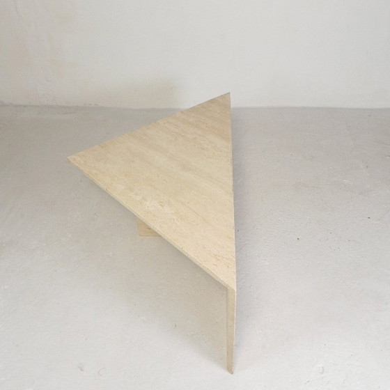 Image 1 of Mid-Century travertine coffee table with triangular top, 1970s