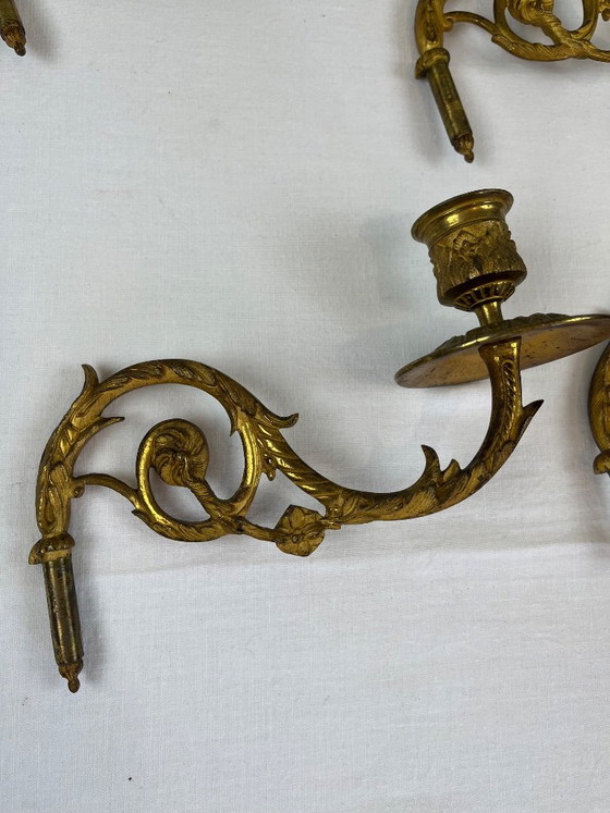 4 Apliques de piano de bronce dorado (photo 2 of 6)