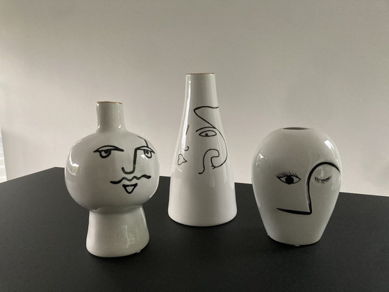 Image 1 of Conjunto de tres jarrones decorativos Palladier