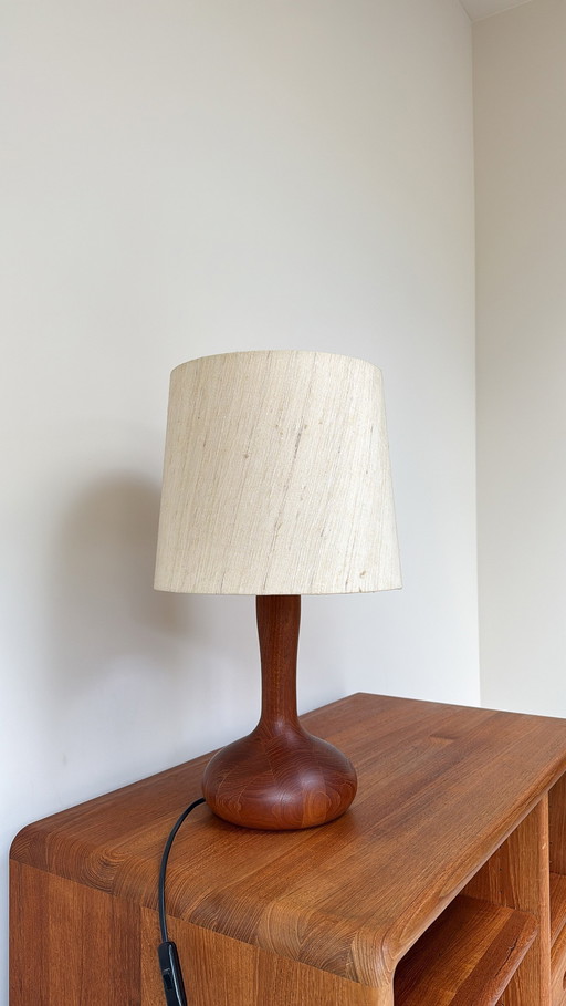 Teak wooden table lamp by Domus