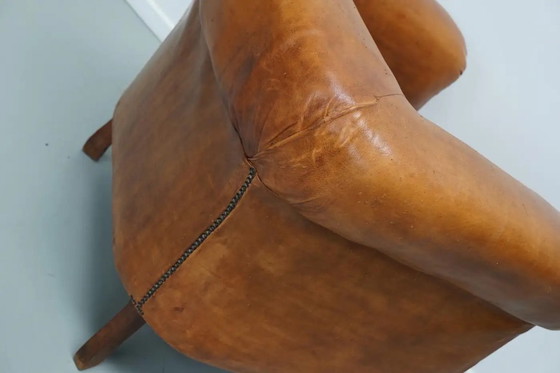 Image 1 of Vintage Nederlandse cognackleurige leren clubfauteuil