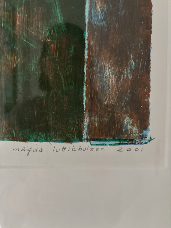 Image 1 of Sérigraphie « J'écoute la chanson » de Magda Luttikhuizen