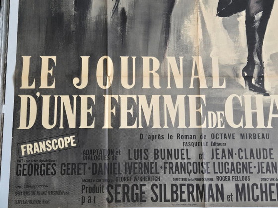 Image 1 of AFFICHE ORIGINALE VINTAGE 120x160cm LE JOURNAL D'UNE FEMME DE CHAMBRE BUNUEL
