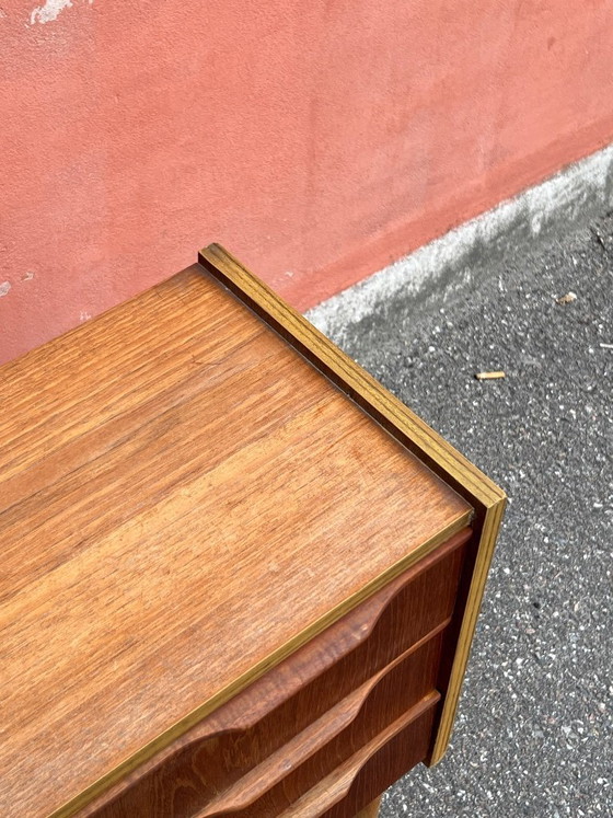 Image 1 of Cassettiera/comodino vintage danese in teak, stile Mid-Century Modern, anni '60.