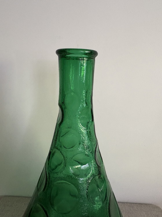 Image 1 of Midcentury Modern vintage Italiaanse Empoli glazen karaf - Genie Bottle