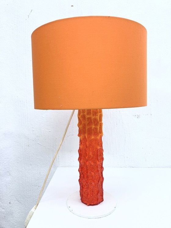 Image 1 of 70er Jahre Tischlampe in Orange Space Age Design