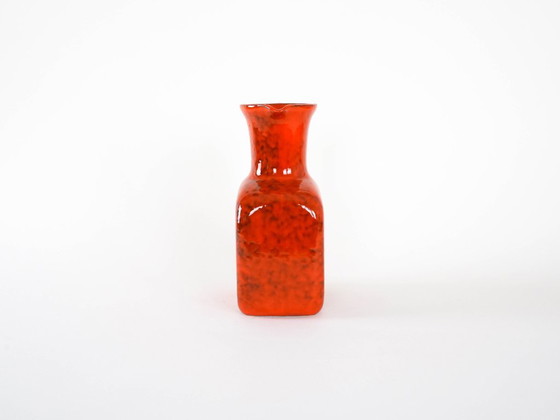 Image 1 of Rote Keramikvase, italienisches Design, 1960er Jahre, hergestellt in Italien