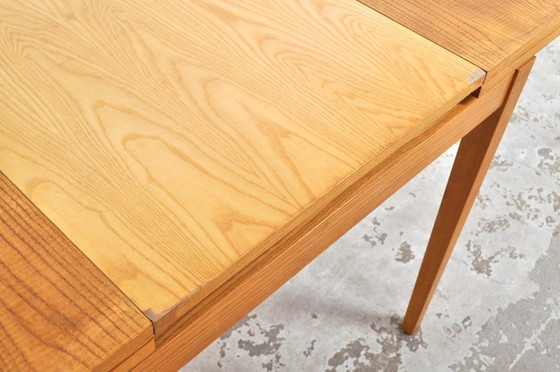 Image 1 of Table de salle à manger extensible vintage en bois de frêne, années 1960