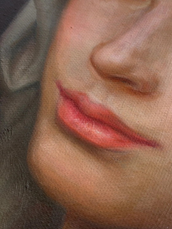 Giuseppe Giglio – Innocenza Divina – Peinture à l'Huile Originale – Portrait Classique – 50x40 cm (photo 6 of 7)