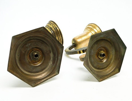 Vintage Eclectic Sconces, Poland, 1950s, Set of 2 – Wall lights, Brass (photo 5 of 9)