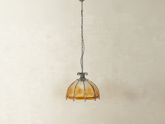 Brutalistische plafondlamp, jaren 70 – Hanglampen, Metaal, Glas (photo 5 of 7)