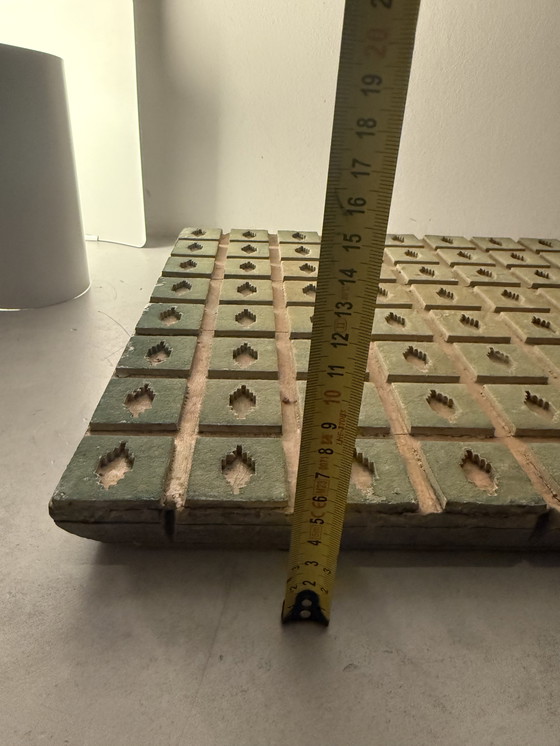 Image 1 of Großer Textilstempel | handgeschnitzter Druckstock | Industriekulturerbe | einzigartiges Wandobjekt