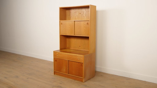 Armoire murale vintage | Bibliothèque | Chêne | Portes coulissantes