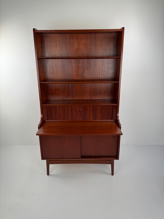 Image 1 of Johannes Sorth for Nexø Møbelfabrik Bornholm Bookcase with Writing Desk