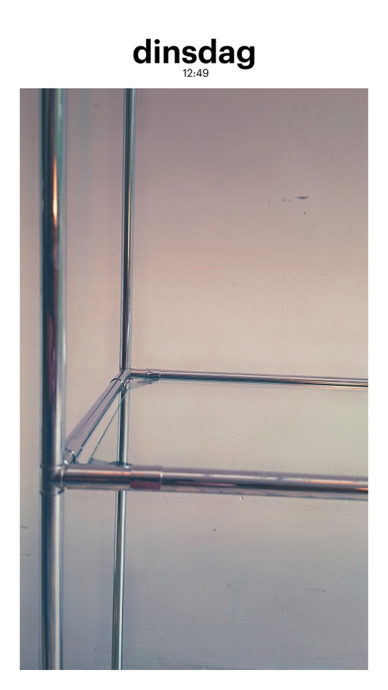 Abstracta Kast, Jaren Zestig Design, Poul Cadovius – Vitrinekasten, Chrome, Glass (photo 9 of 15)