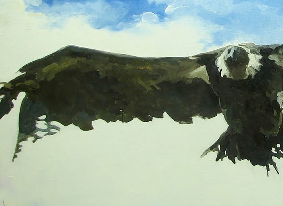 Peinture à l'huile originale, art moderne, symbolisme, aigle, ciel, indépendante – Peintures et dessins (photo 6 of 7)