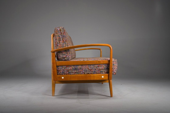 Image 1 of  Vintage Cherrywood and Wool Daybed from Knoll Antimott, 1950s-1960s