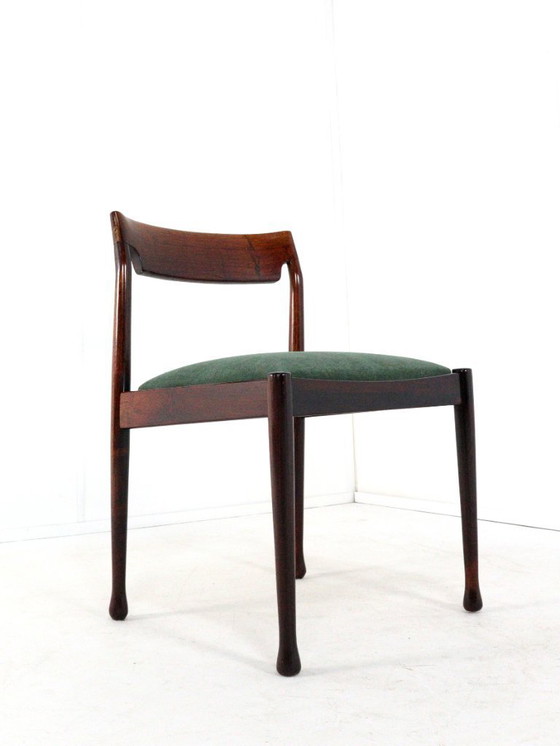 Image 1 of Ensemble de 4 chaises de salle à manger en bois de rose 'Havelte' vintage tapissées