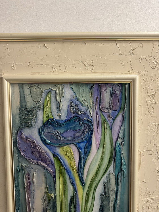 Image 1 of Painting of the blue arum lily by Joëlle Lallagüe, 1993