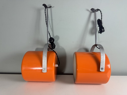 Lot de 2 lampes orange de l'ère spatiale