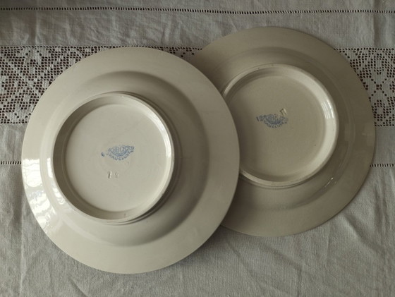 Image 1 of Pair of Art Deco ironstone mounted plates HBCM "Vaucluse"