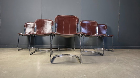 Image 1 of Vintage dining chairs by Cidue set of 6, 1970s