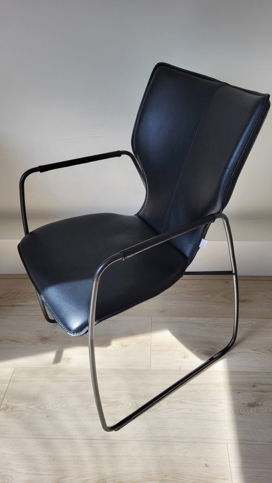 Image 1 of Set of 4 Bert Plantagie dining chairs black leather
