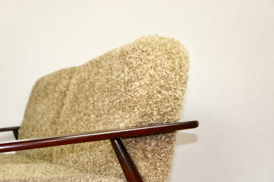 Image 1 of Bellissimo divano vintage a tre posti degli anni '80 con cuscini sfoderabili - pelo lungo color kaki, beige scuro