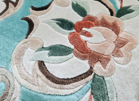 Image 1 of Hand-knotted Oriental Silk Carpet Aubusson Mint New 93x153cm