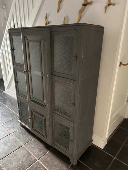 Vintage-Brocante-Designschrank grau -