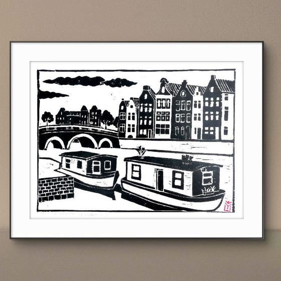 Image 1 of Amsterdam Diptych – A3 Linocut Prints